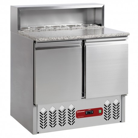 Table de préparation frigorifique 2 portes GN 1/1, 240 Lit, structure réfrigérée 5x GN1/6-150 mm | SR2/R6 - Diamond