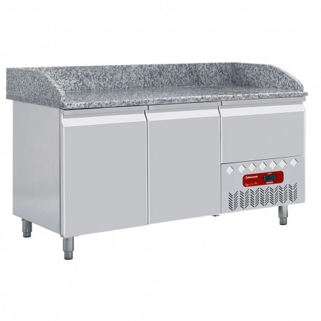 Table frigo 2 portes 600x400, 1 tiroir neutre (4x bacs 600x400) | TP23/P9 - Diamond