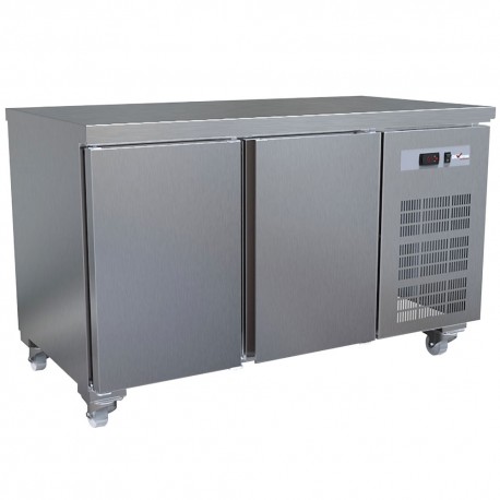 Table frigorifique, ventilé, 2 portes GN 1/1 (260 Lit.), sur roues | WR-MGN2-V/R2 - Diamond