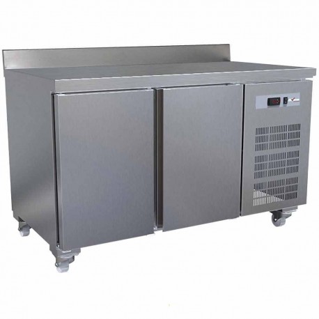 Table frigorifique, ventilé, 2 portes GN 1/1 (260 Lit.), sur roues | WR-MGN2-V/R2-BA - Diamond