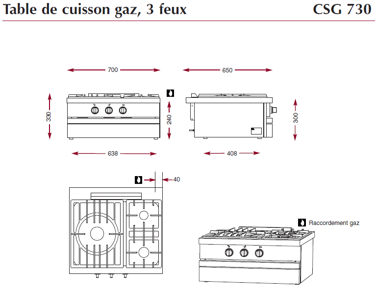Dimensions CSG730